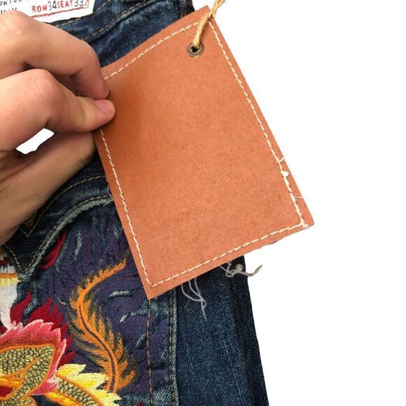 BRAND New Vintage True Religion Embroidered Jeans Size 34 BILLY Blue - Picture 9 of 12